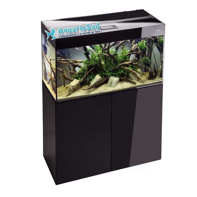 Conjunto Acuario AQUAEL de 215 litros con LED + Mueble Negro BRILLO
