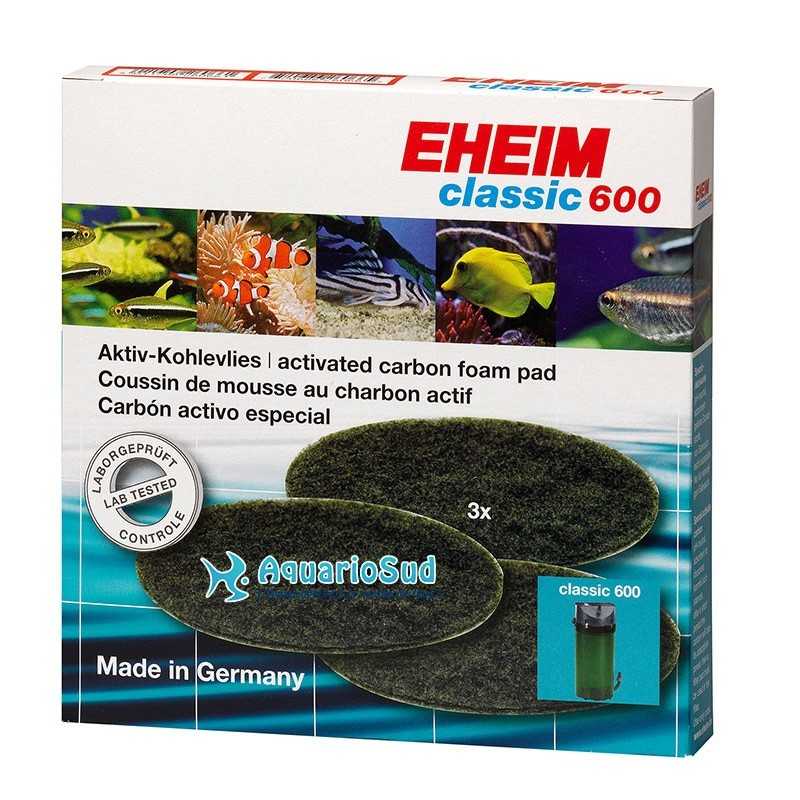 EHEIM Carbon Foam Pad per filtro Classic 600 - Confezione da 3