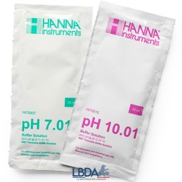 HANNA INSTRUMENTS HI770710P - Kit de calibración de pH 7,01 y pH 10,01 - 5 x 20 mL de cada uno