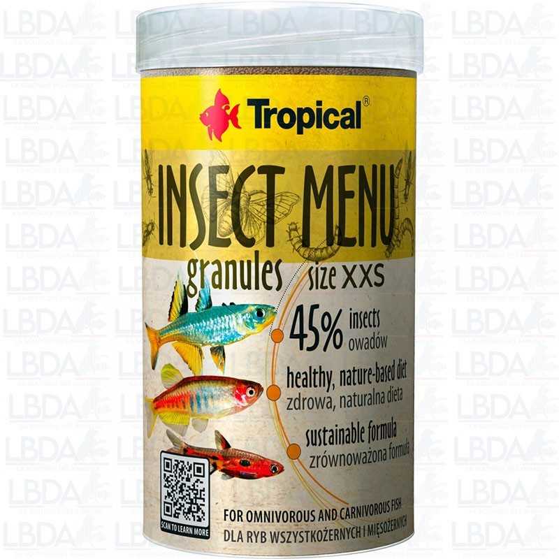 Gránulos para el menú de insectos tropicales - Tamaño XXS - 250 ml