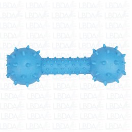 DOG LIFE STYLE Haltère Caoutchouc 14cm - Bleu